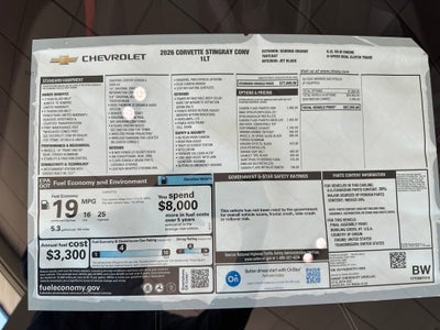 2026 Chevrolet Corvette Stingray 1LT