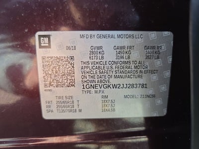 2018 Chevrolet Traverse LT Cloth